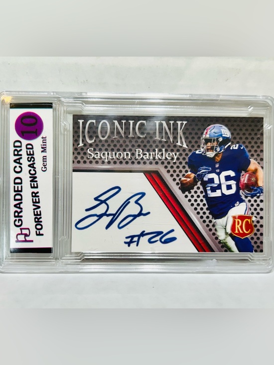 Iconic Other - SAQUON BARKLEY #26 ICONIC INK ROOKIE CARD! PENN STATE 2015–2017 STATS + FAX AUTO